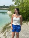 Brandie satin top - Hvid