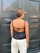Brandie satin top - Sort