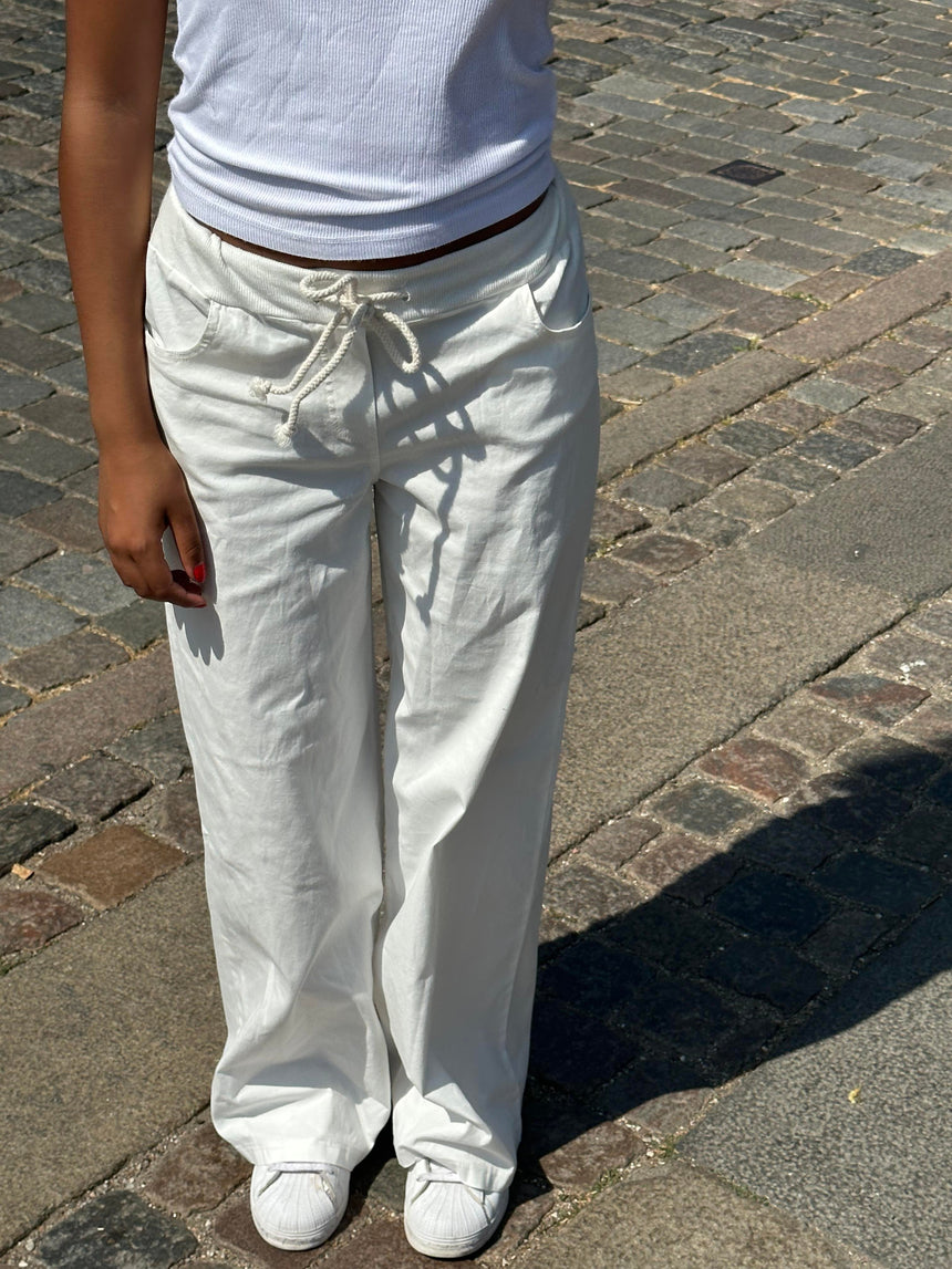 Kamila lavtaljede bukser - Off-white
