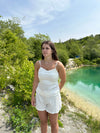 Brandie satin top - Hvid