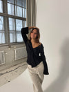 Denisi satin bluse - Sort