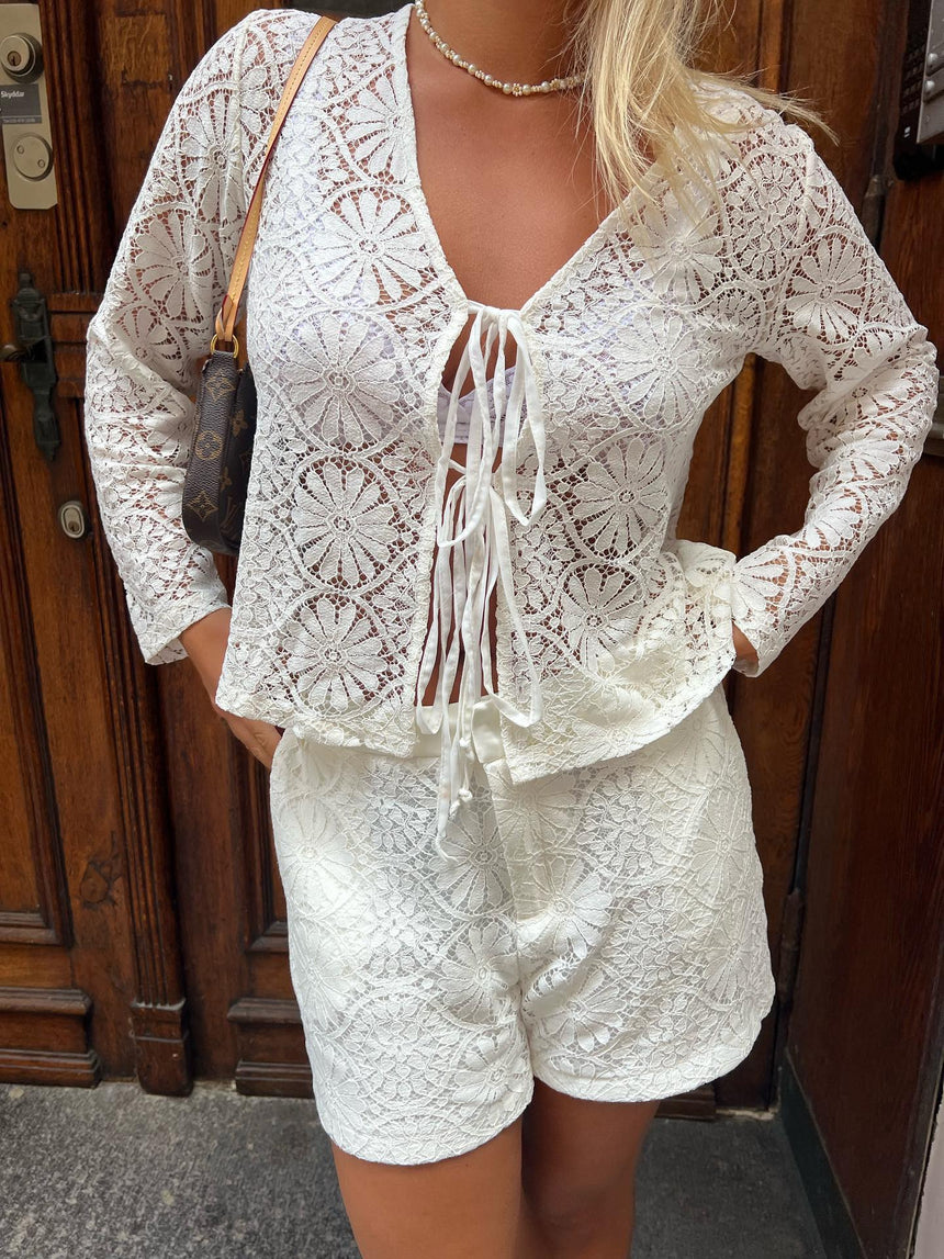 Angelina blonde bluse - Hvid