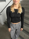 Ophelie bluse med mønster - Sort