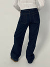 Siski oversized jeans - Mørk denim