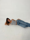 Samara low waisted jeans - Blå denim