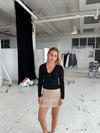 Sallie bluse med knude detalje - Sort