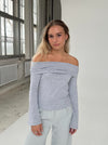 Alicia off-shoulder bluse - Grå