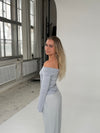 Alicia off-shoulder bluse - Grå