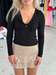 Sallie bluse med knude detalje - Sort