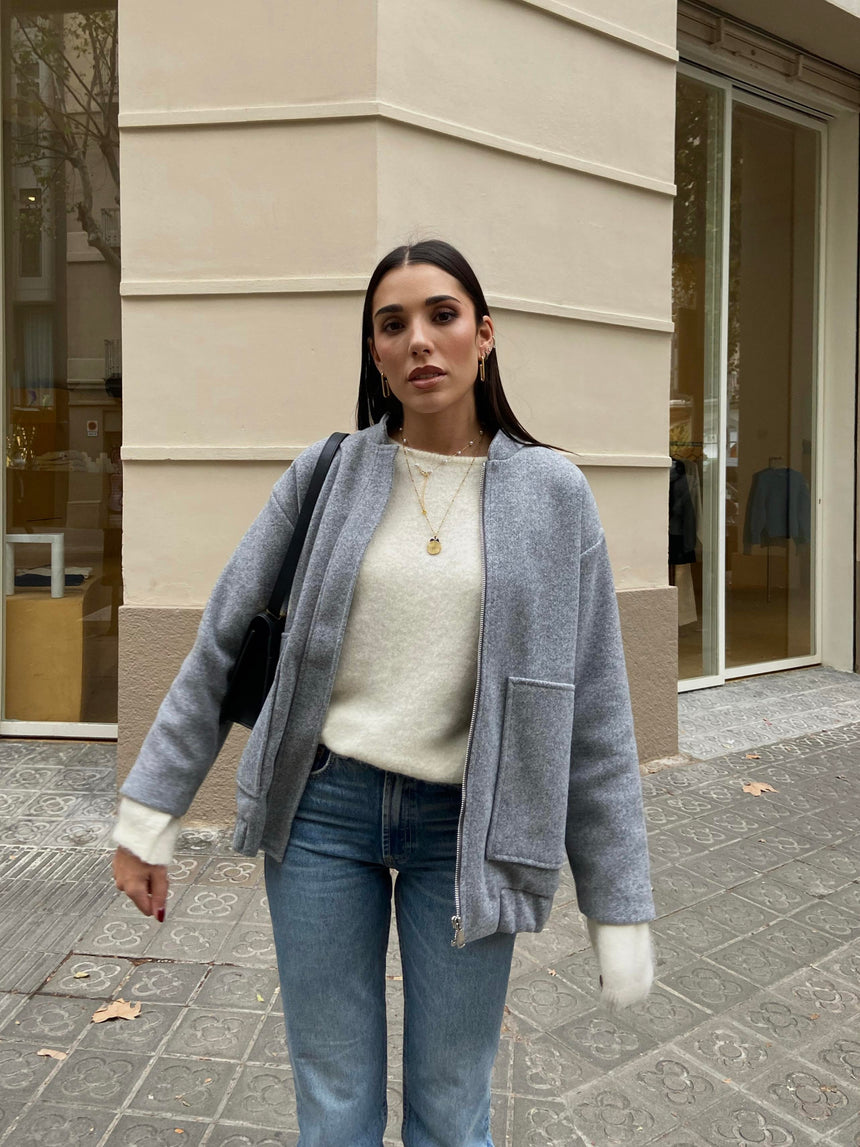 Ashlyn bomber jakke - Grå