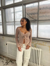 Maddy glitter bluse  - Rosa