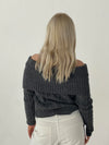 Theresa off-shoulder strik - Grå