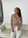 Maddy glitter bluse  - Rosa