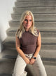 Deluna bluse i strik - brun