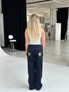 Oversized stjerne jeans - Guld stjerner