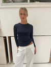 Luka langærmet bluse - Navy