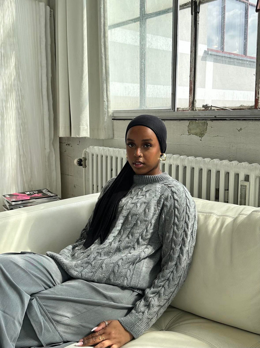 Alison striktrøje - grå