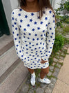 Frigga stjerne kjole - hvid/navy