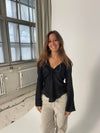 Denisi satin bluse - Sort