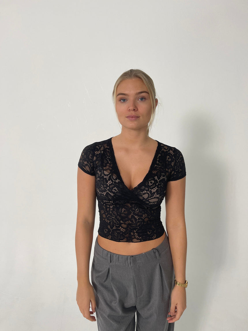 Bernadette blonde top - sort