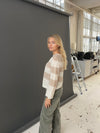 Christelle striktrøje med striber - Beige/off white