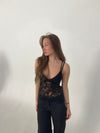 Lovre blonde top - Sort