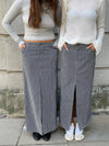 Mandalina denim nederdel - navy/hvide striber
