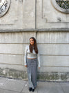Mandalina denim nederdel - navy/hvide striber