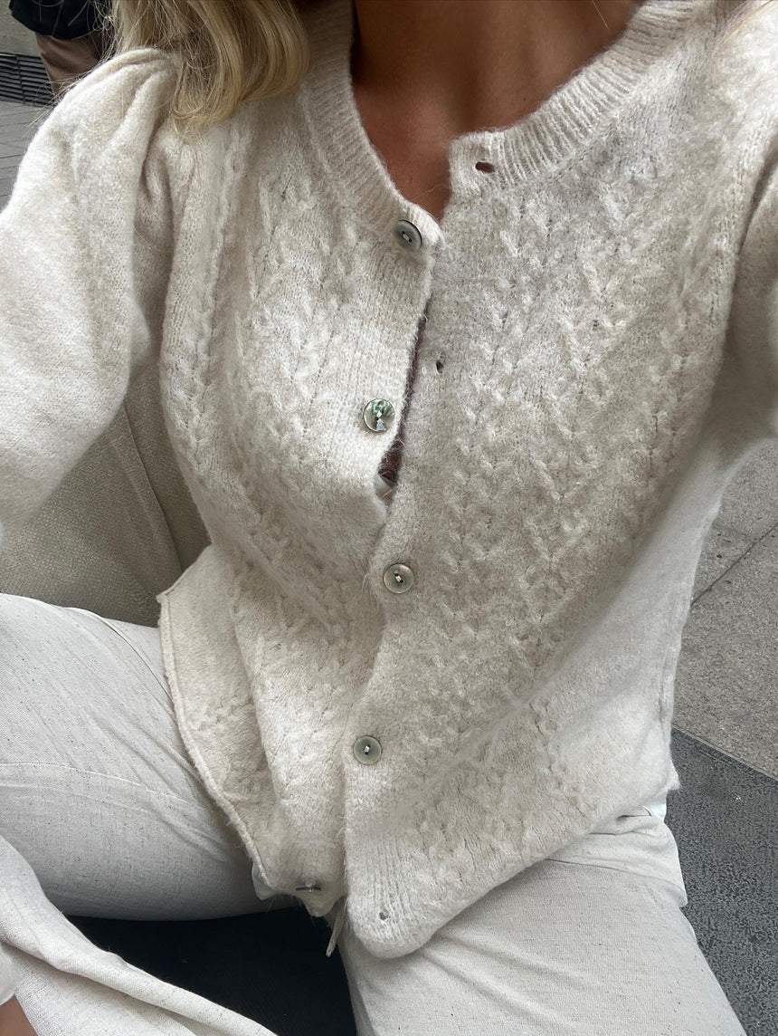 Cilla strikket cardigan - Beige