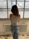 Ila rhinsten heart strap top - Grå