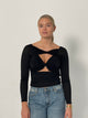Claudine Detail bluse - Sort