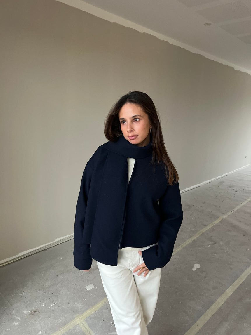 Baraba scarf jakke - Navy