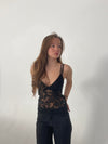 Lovre blonde top - Sort