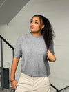 Arabella strikket t-shirt- Grå