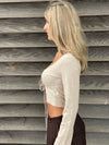 Simona 2 ways bindebluse - Beige