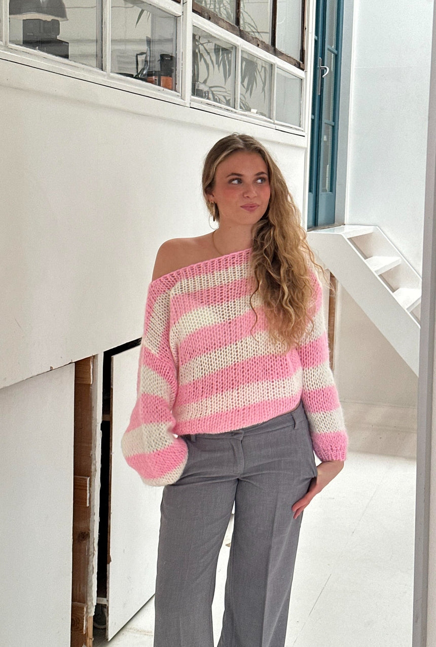 Anna Olympia striktrøje - lyserød