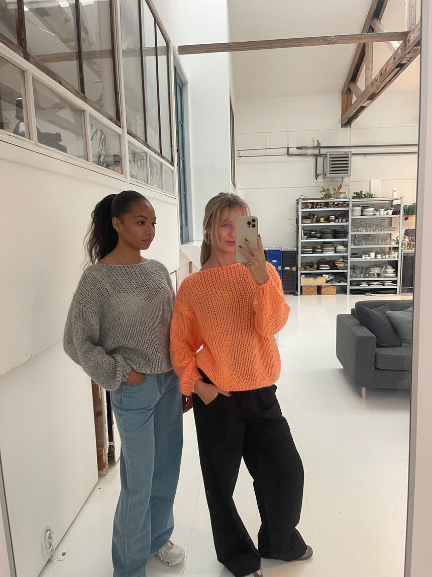 Gunvar striktrøje - Orange