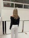 Bodil langærmet blonde bluse- sort