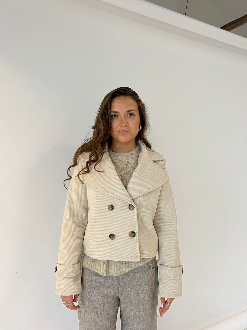 Maxima kort frakke - Beige