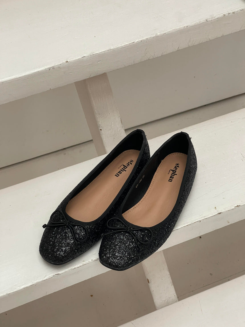 Marigot ballerina sko - sort glimmer
