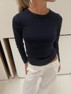 Luka langærmet bluse - Navy