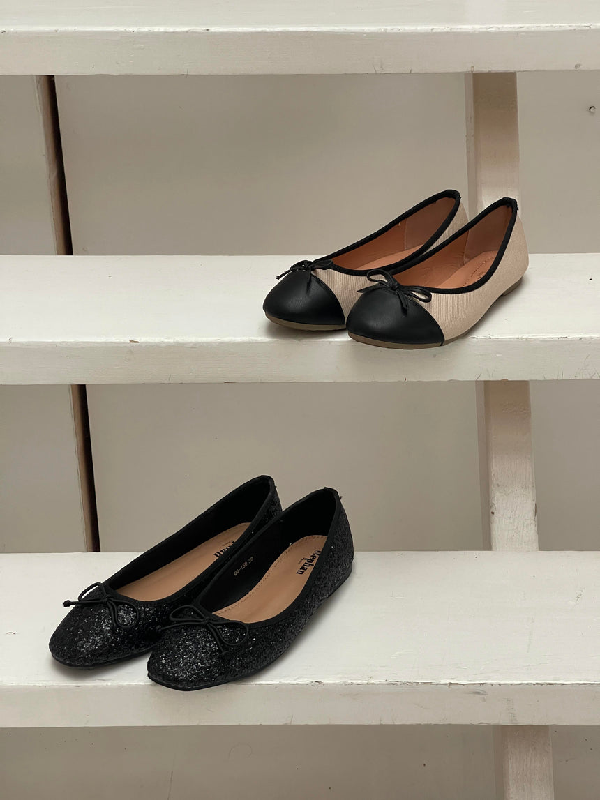 Marigot ballerina sko - sort glimmer
