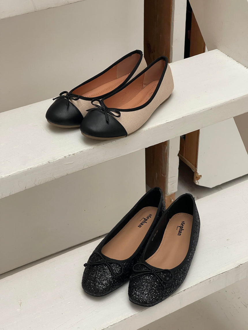 Marigot ballerina sko - sort glimmer