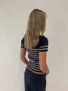 Eloisa bluse med striber - Navy/beige