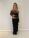 Marcie nederdel med frynser - Sort