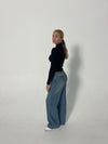 Samara low waisted jeans - Blå denim