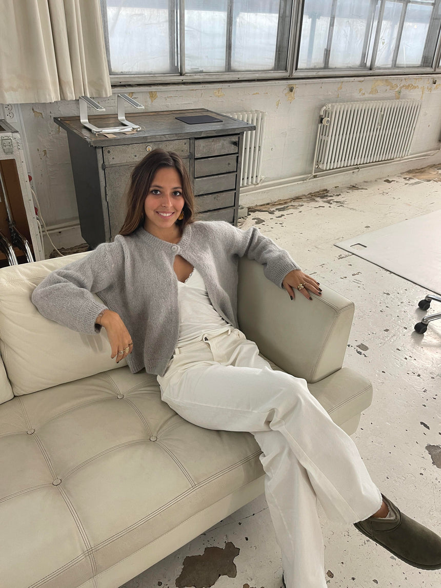 Julieta one botton cardigan - Grå