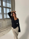 Denisi satin bluse - Sort
