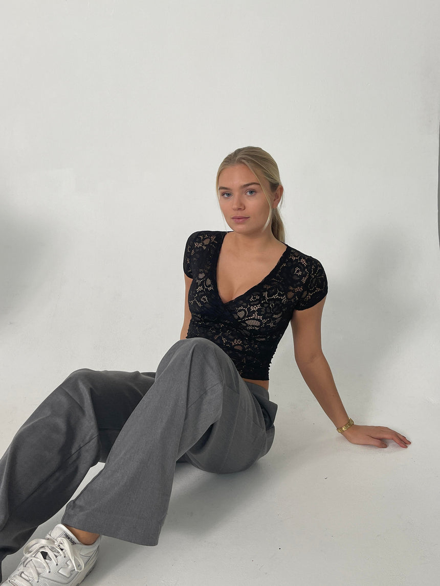Bernadette blonde top - sort