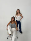 Marliya top med blonde detaljer - Hvid